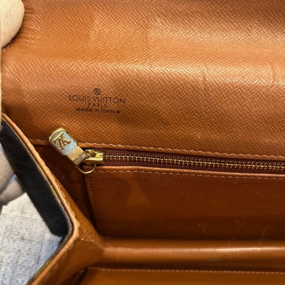 Authentic Louis Vuitton Monogram Pochette Dame GM Brown Canvas Clutch - Picture 11 of 13